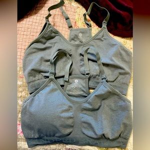 2 XL gray Kindred Bravely Nursing Bras, 1 padded 1 not